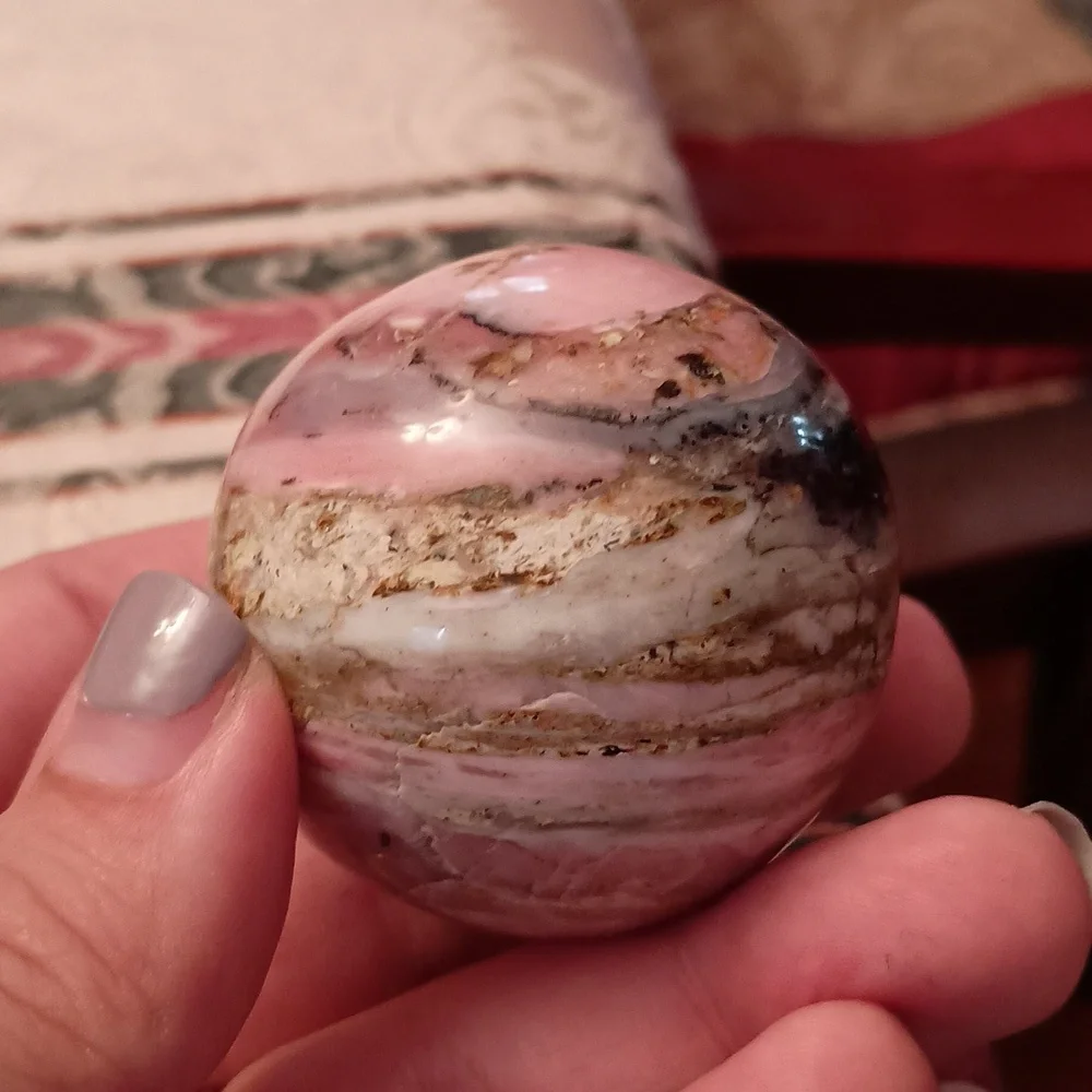 Peruvian Pink Opal Sphere - Picture 7 of 7